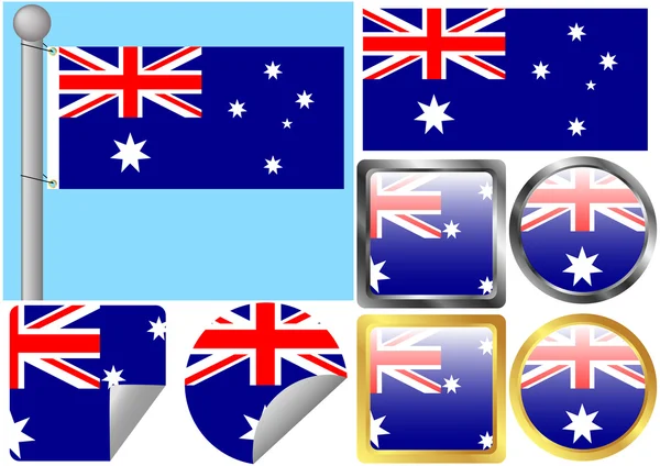 Bandeira Set Austrália — Vetor de Stock