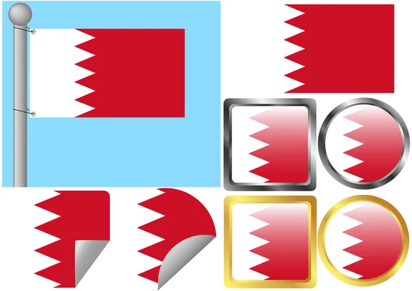 Flag Set Bahrain — Stock Vector