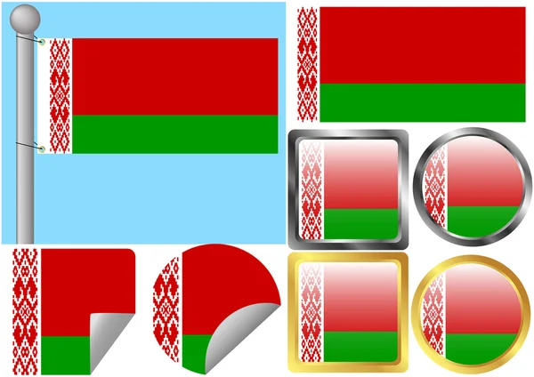 stock vector Flag Set Belarus