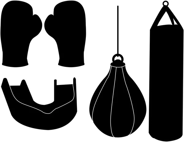 Набір силуети боксу — стоковий вектор