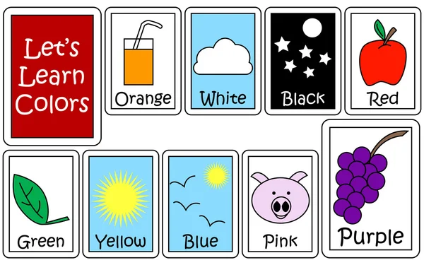 Conjunto de Flashcards coloridos — Vetor de Stock