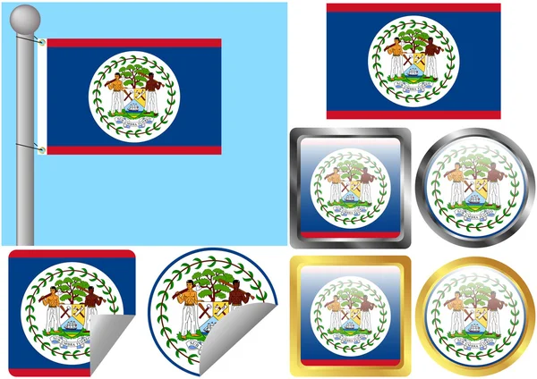 Bandera Belice — Archivo Imágenes Vectoriales