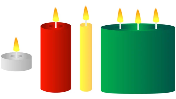 Set of Various Candles — Stock Vector