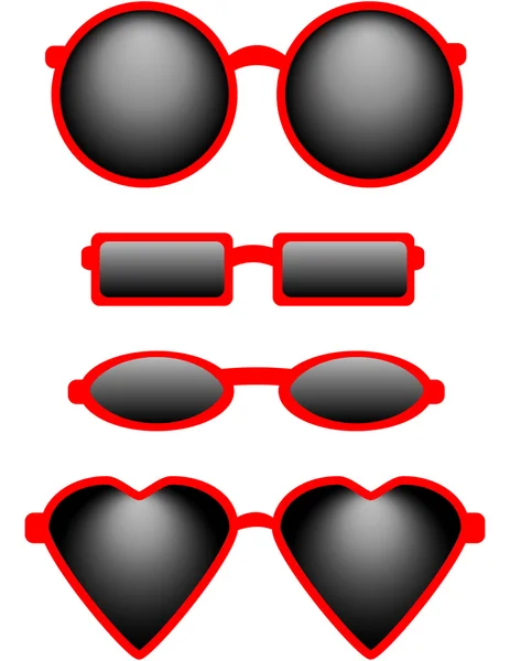 Conjunto de quatro óculos de sol —  Vetores de Stock