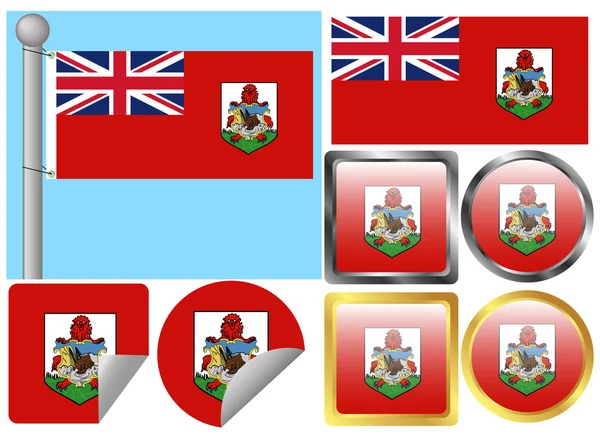 Juego de banderas Bermudas — Vector de stock