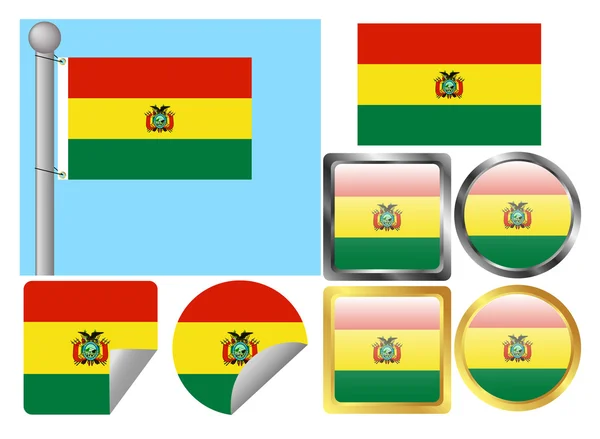 Flag Set Bolivia — Stock Vector