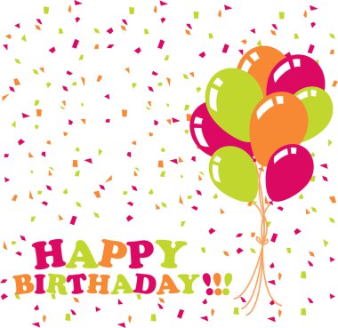 Happy birthday card clipart