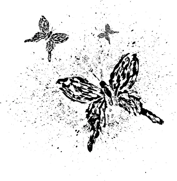 蝴蝶，蝴蝶 — 图库矢量图片