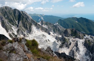 Scenic Italy - Carrara marble quarries and coast clipart