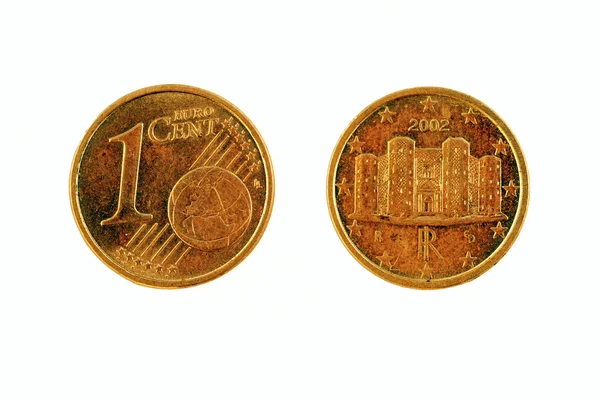 欧元分硬币-双方 — 图库照片