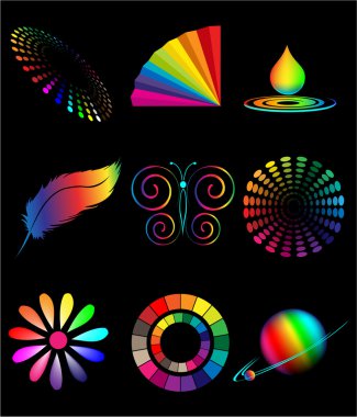 Vector spectrum symbols for designers clipart