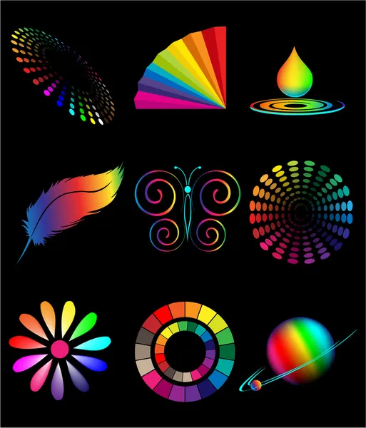 Vector spectrum symbols for designers — Stock Vector