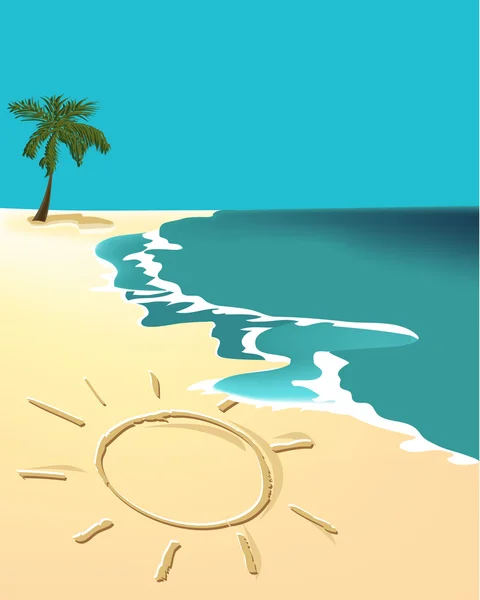 Playa soleada de verano — Archivo Imágenes Vectoriales