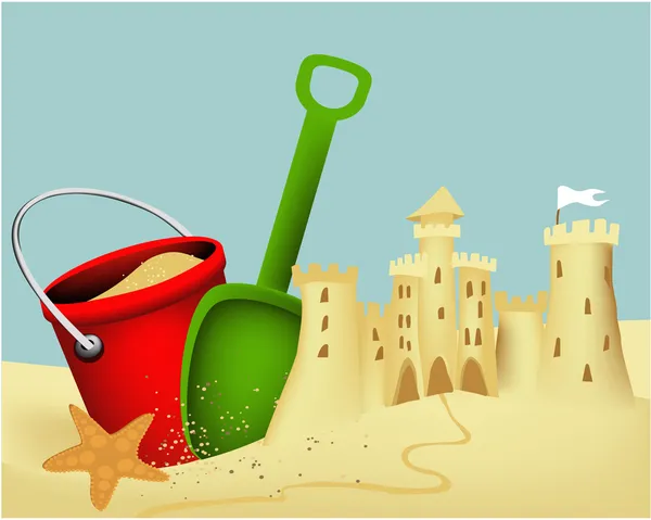 Bâtiment château de sable — Image vectorielle