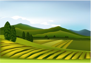 Country landscape clipart