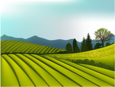 Country landscape clipart