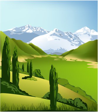 Country landscape clipart