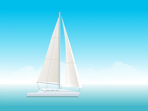 Mantello marino con barca a vela — Vettoriale Stock