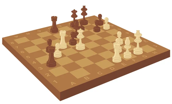 Tabuleiro de xadrez com peças —  Vetores de Stock