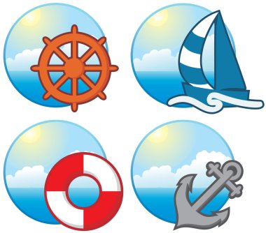 Nautical icons clipart