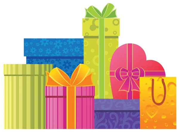 stock vector Assorted gift boxes