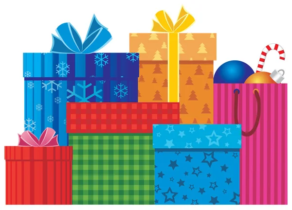 Cutii cadou de Crăciun — Vector de stoc