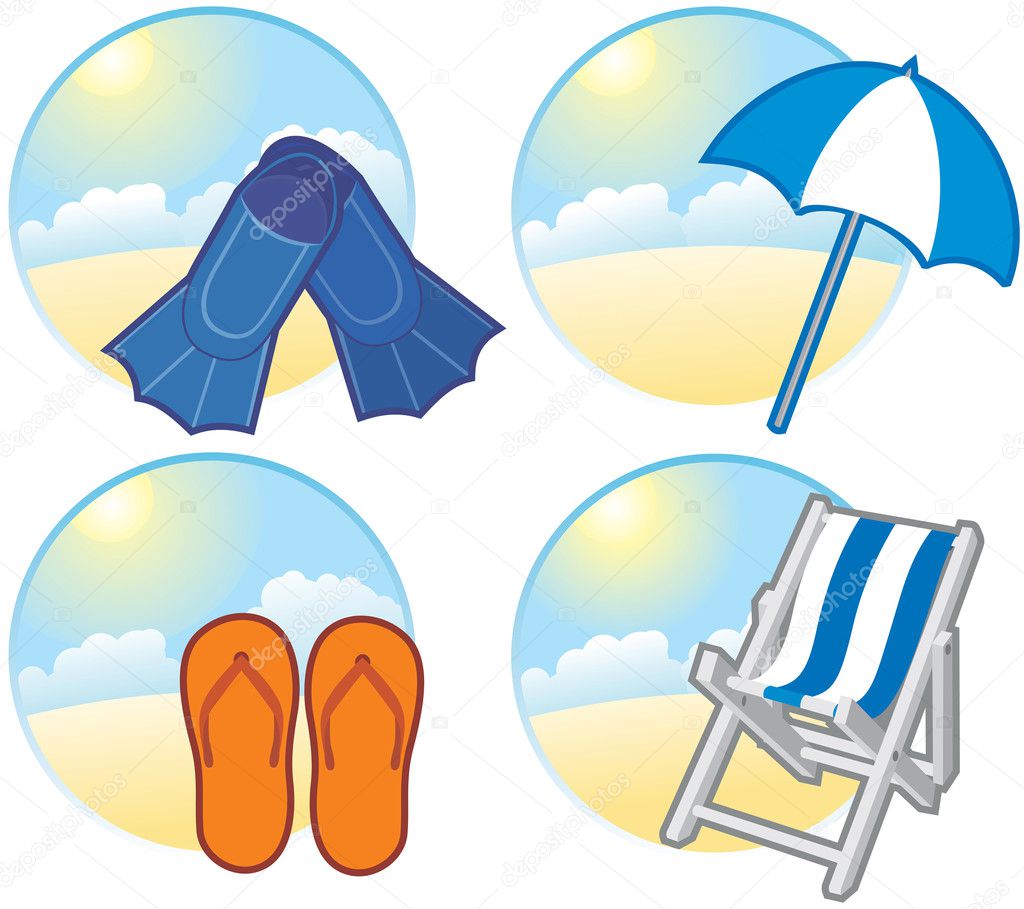 Vacation icons — Stock Vector © Juliakharlamova #3190782