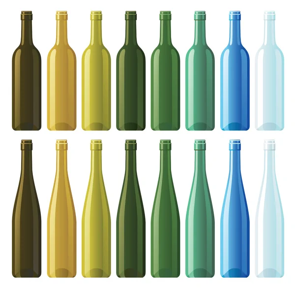 Sortidas garrafas de vinho vazias —  Vetores de Stock