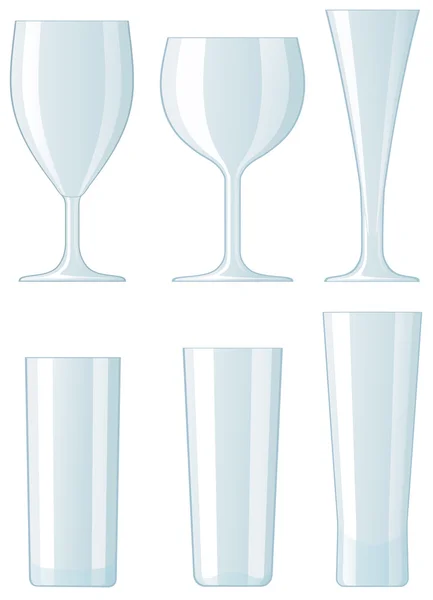 Assorted cocktail glasses — Stock Vector