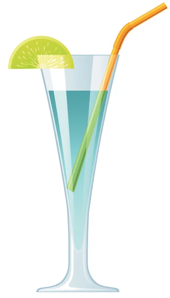 Cocktail blu in vetro — Vettoriale Stock
