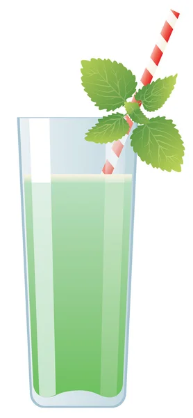 Mint crème cocktail in glas — Stockvector