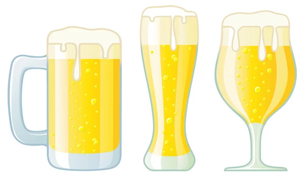 Διάφορα ποτήρια μπίρας — Διανυσματικό Αρχείο