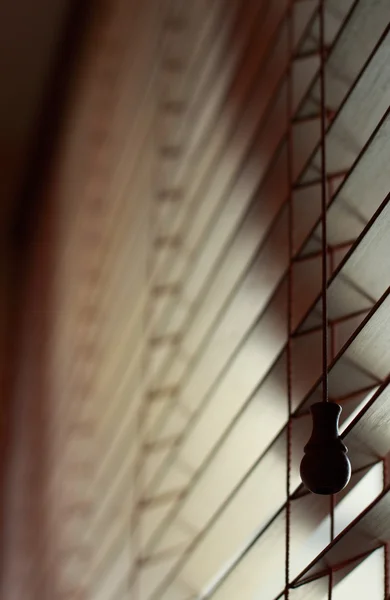 stock image Venetian blind, wooden jalousie Shallow dof.