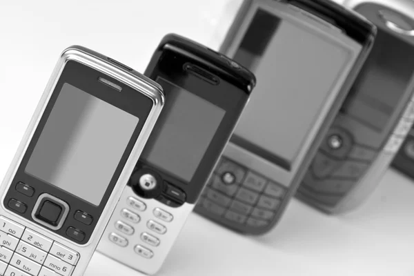 Rad av mobiltelefoner — Stockfoto