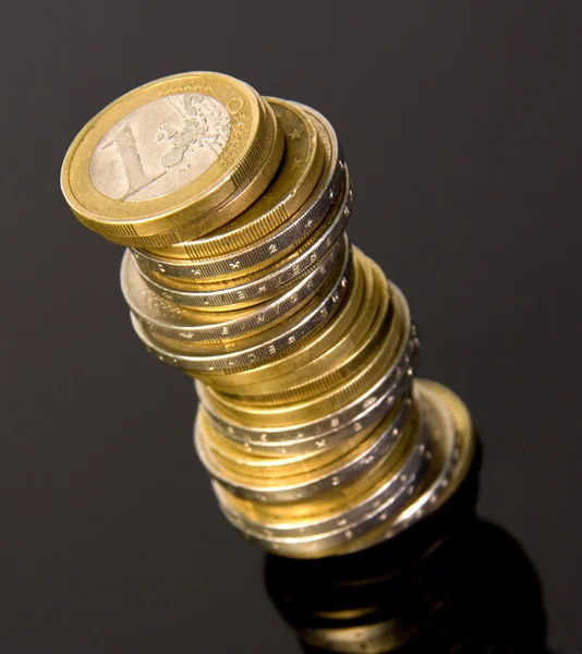 Stack of euro coins — Stock Photo, Image
