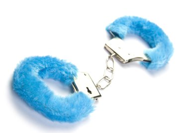 Blue fluffy handcuffs clipart