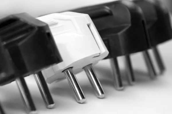 Row of electrical plugs — Stock Photo, Image