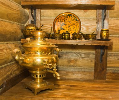 Traditional russian samovar clipart