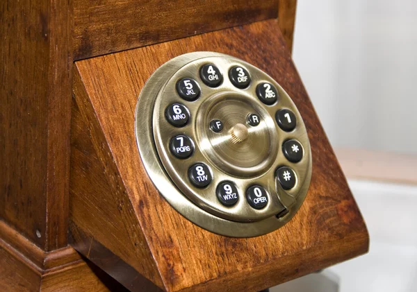 Telefone retro de madeira — Fotografia de Stock