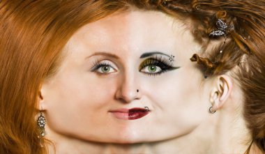 Two-faced woman clipart