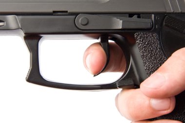 Pushing the handgun trigger clipart