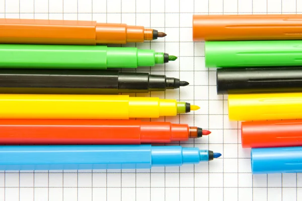 Open color markers — Stock Photo, Image