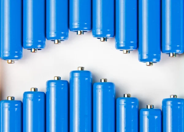 Wave of blue batteries — Stock Photo, Image