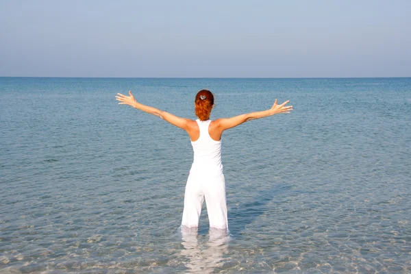 Woman in sea — Stock Photo, Image