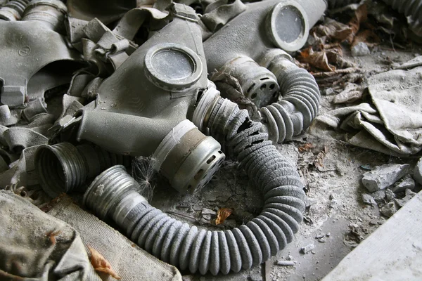 Abandoned gas masks — Stock Photo, Image