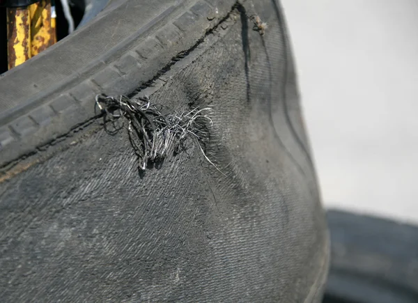 Použité závodní pneumatiky — Stock fotografie