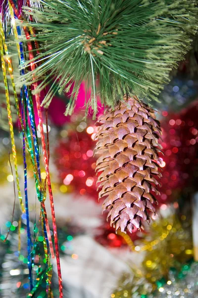 Cone on christmas tree — Stock Photo, Image