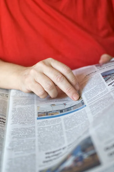 stock image Reading the newspaper