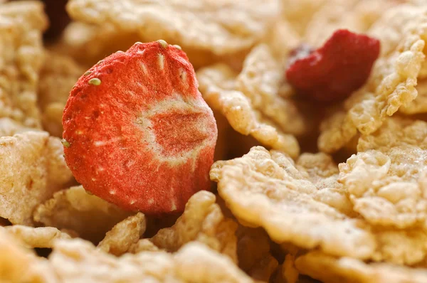 Dried strawberry and cereals — Stock Photo, Image