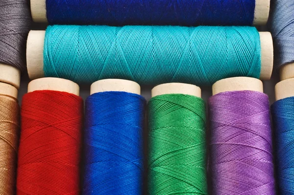Colored sewing spools — Stock Photo, Image